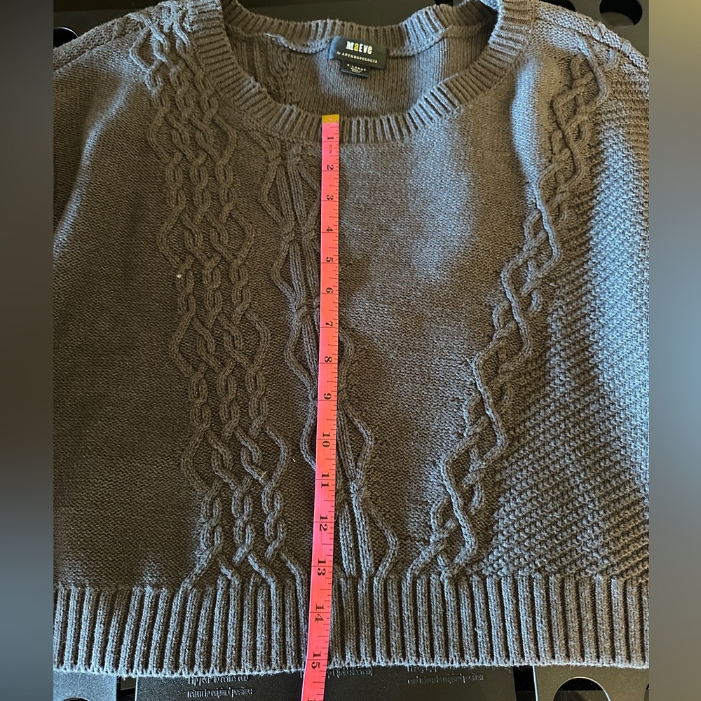 SOLD- 
Anthropologie Maeve Gray Cable Knit Sweater and Skirt Set - Picture 12 of 16
